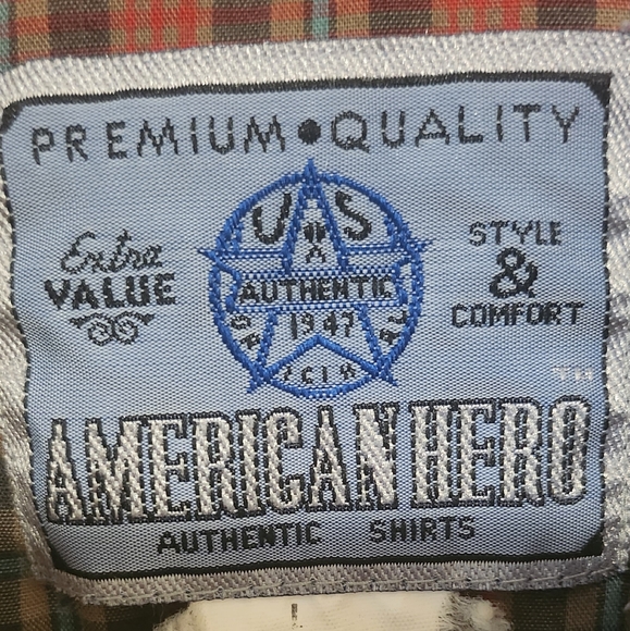 VINTAGE American Hero by Wrangler Men's Long Sleeve Snaps Western Shirt Size L - Picture 2 of 7